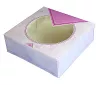 1 Tortenkarton mit Sichtfenster, pink, 230x230x80mm