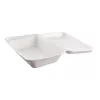 50 Bagasse - Lunchboxen - groß, weiß, 205x170x65mm