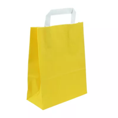 Papiertragetaschen, gelb, 70gr., 22+10x28cm