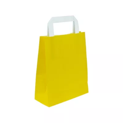 Papiertragetaschen, gelb, 70gr., 18+8x22cm